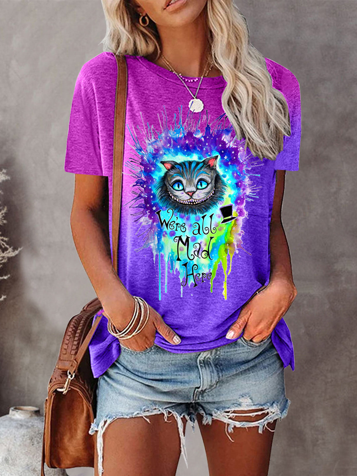 Alice n wonderland sublimation Tie-Dye Tee-Move Position