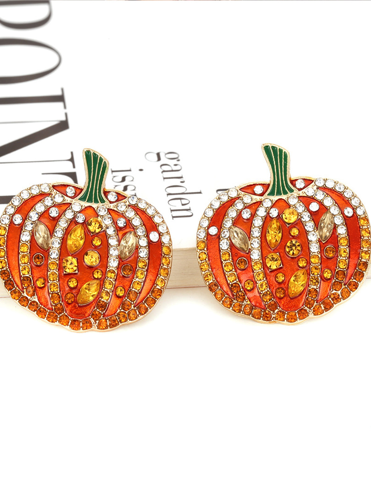Vintage Funny Pumpkin Halloween Earrings-Move Position