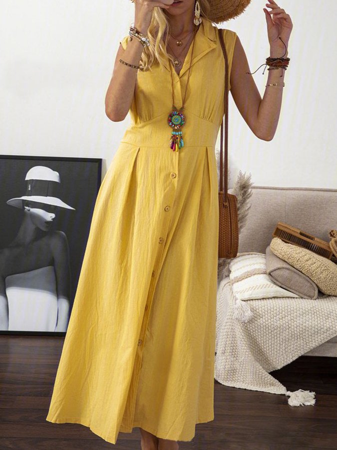 Vintage Cotton And Linen Dress-Move Position