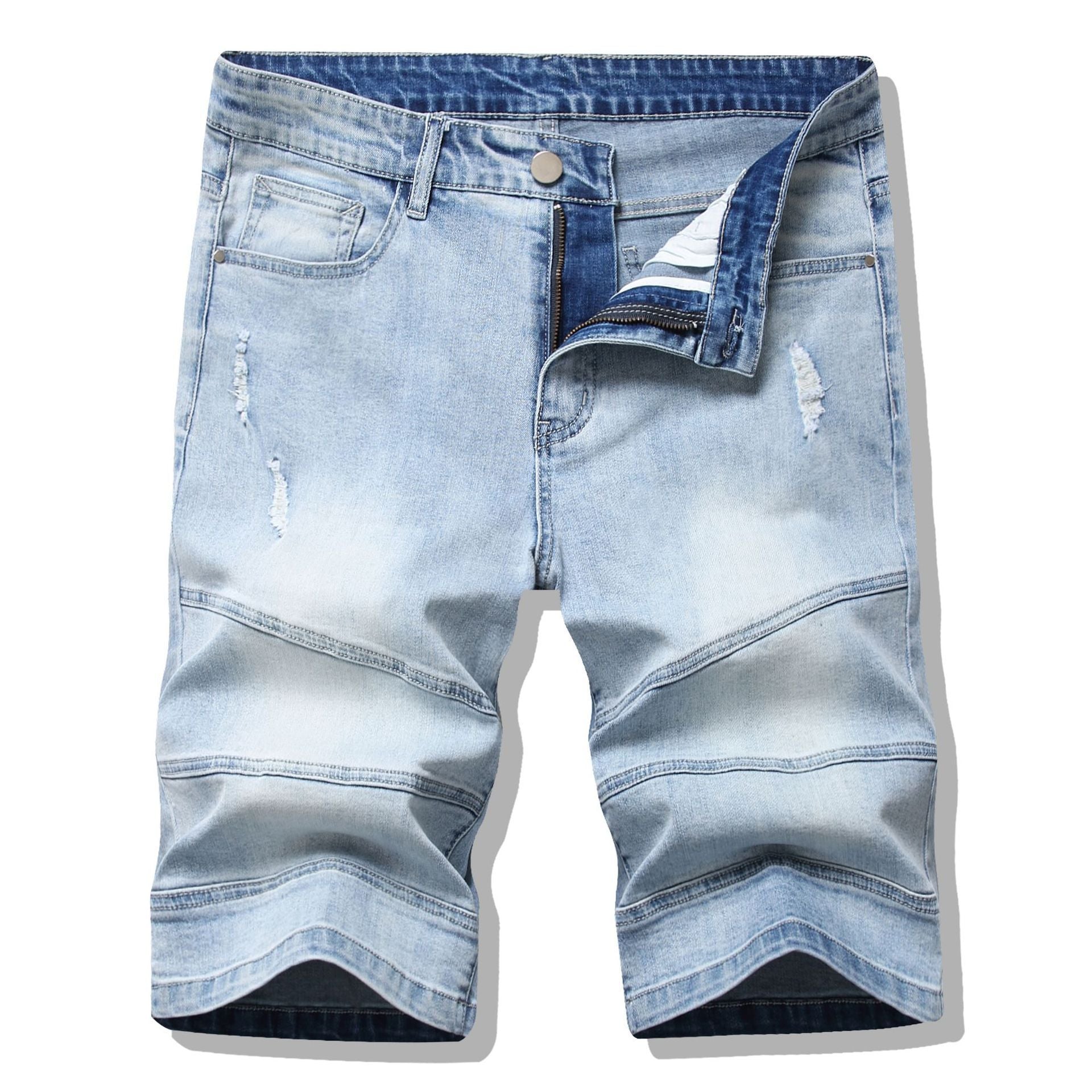 Cropped trousers ripped men's jeans-Move Position