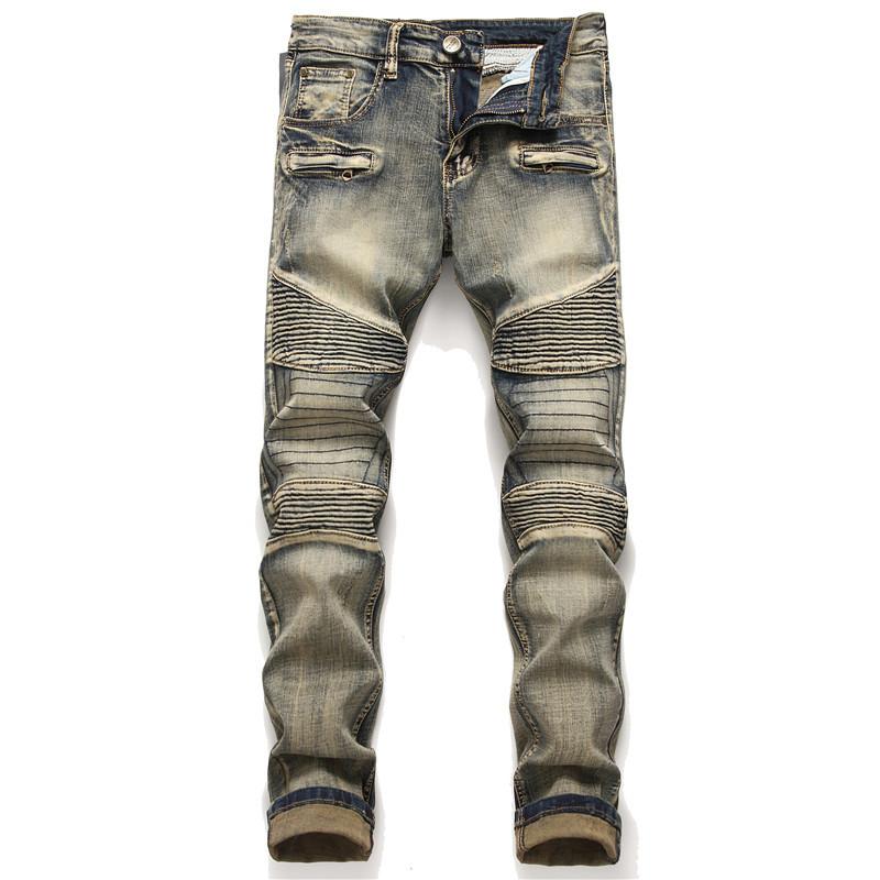 Vintage Retro Motorcycle Jeans-Move Position