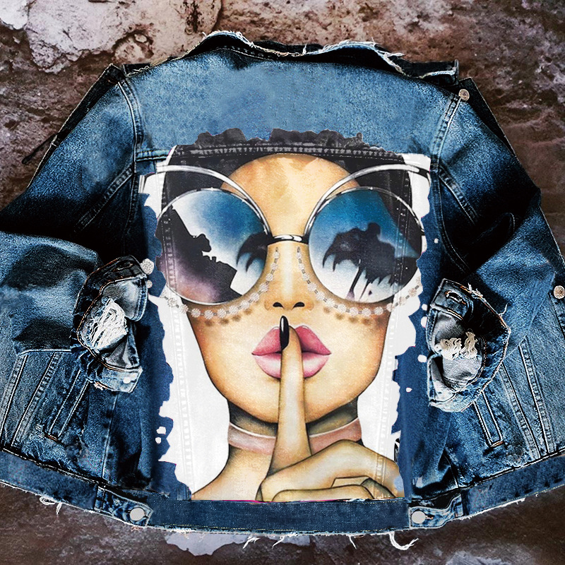 Moveposition™-Hand Painted Denim Jacket City Girl-Move Position