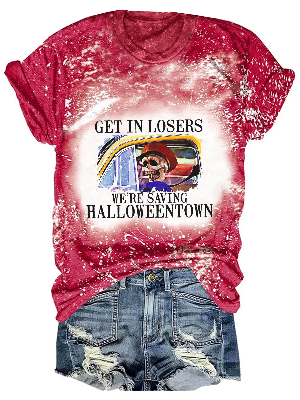 Get In Losers We're Saving Halloweentown  Tie Dye Shirt-Move Position