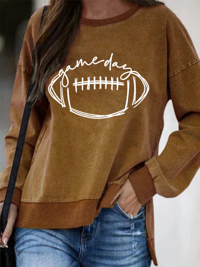 Women&#039;s Gameday Football Lover Front Short Back Long Sweatshirt-colinskeirs