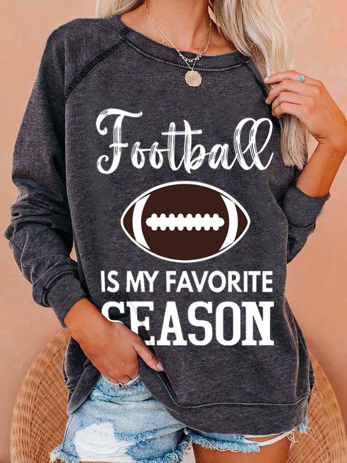 Women&#039;s Football Is My Favorite Season Sweatshirt-colinskeirs