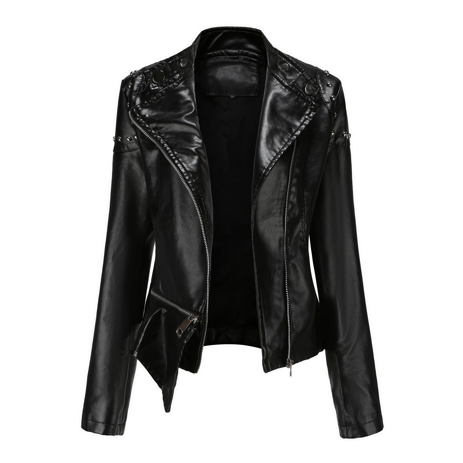 NEW RIVETED WASHED PU LEATHER JACKET-colinskeirs