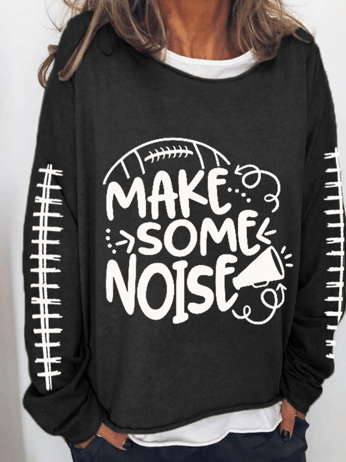 Women&#039;s FOOTBALL MAKE SOME NOISE Print Sweatshirt-colinskeirs