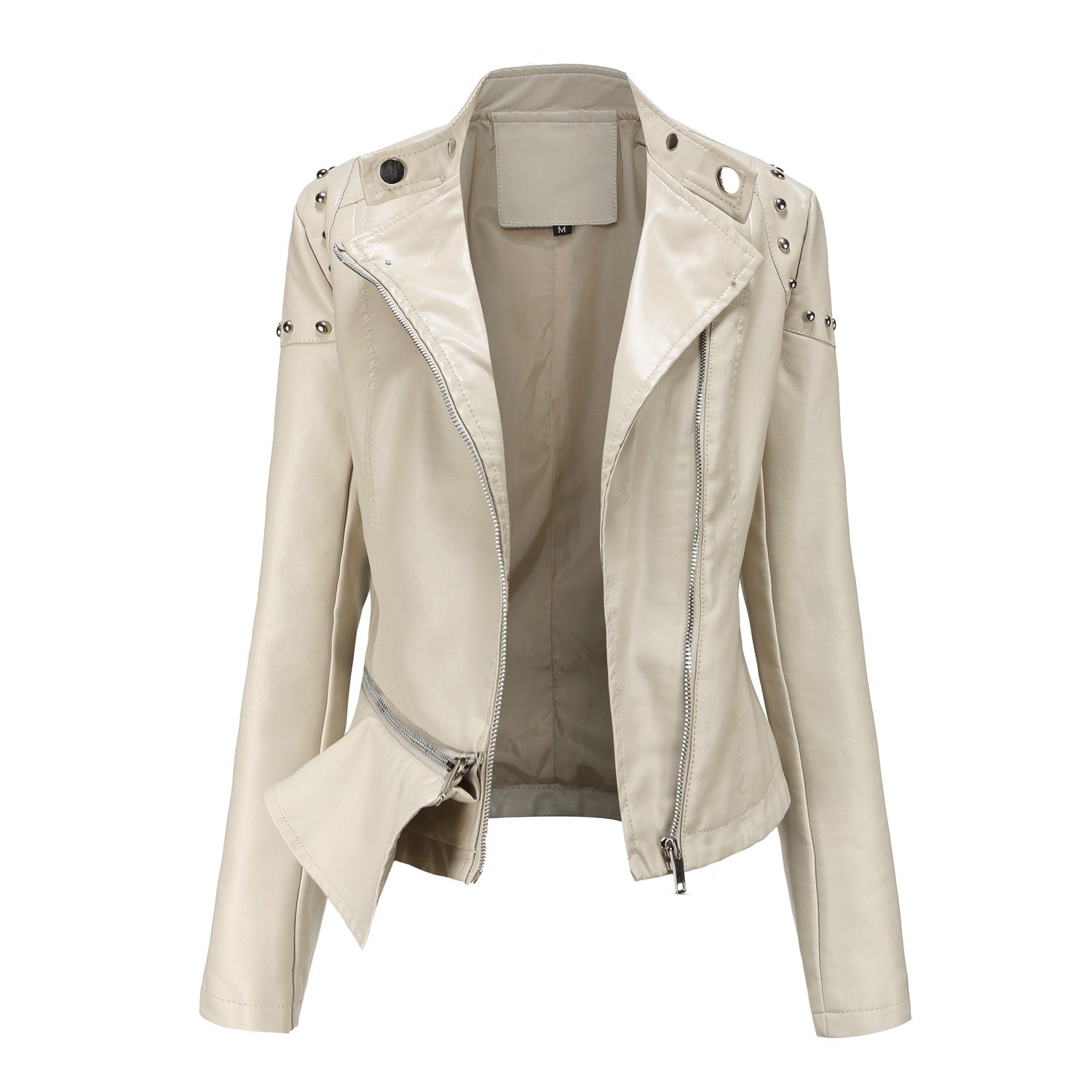 NEW RIVETED WASHED PU LEATHER JACKET-colinskeirs