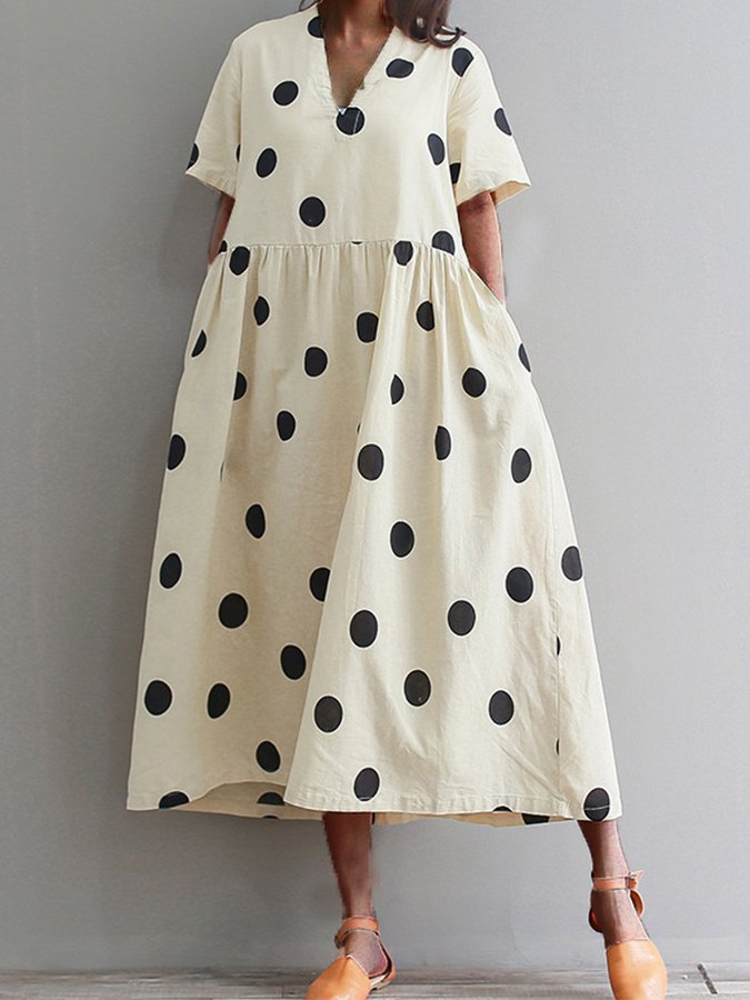 Women's Polka Dot Casual Dress-colinskeirs
