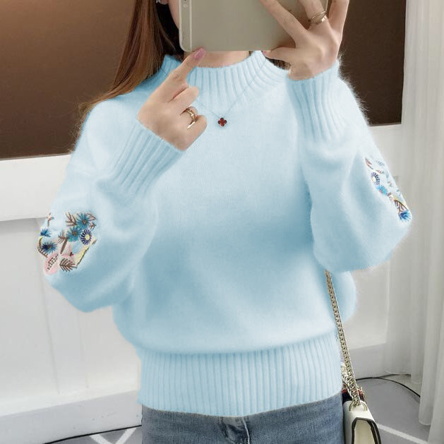 🔥Cashmere Knitted Floral Embroidery Thick Sweater-colinskeirs