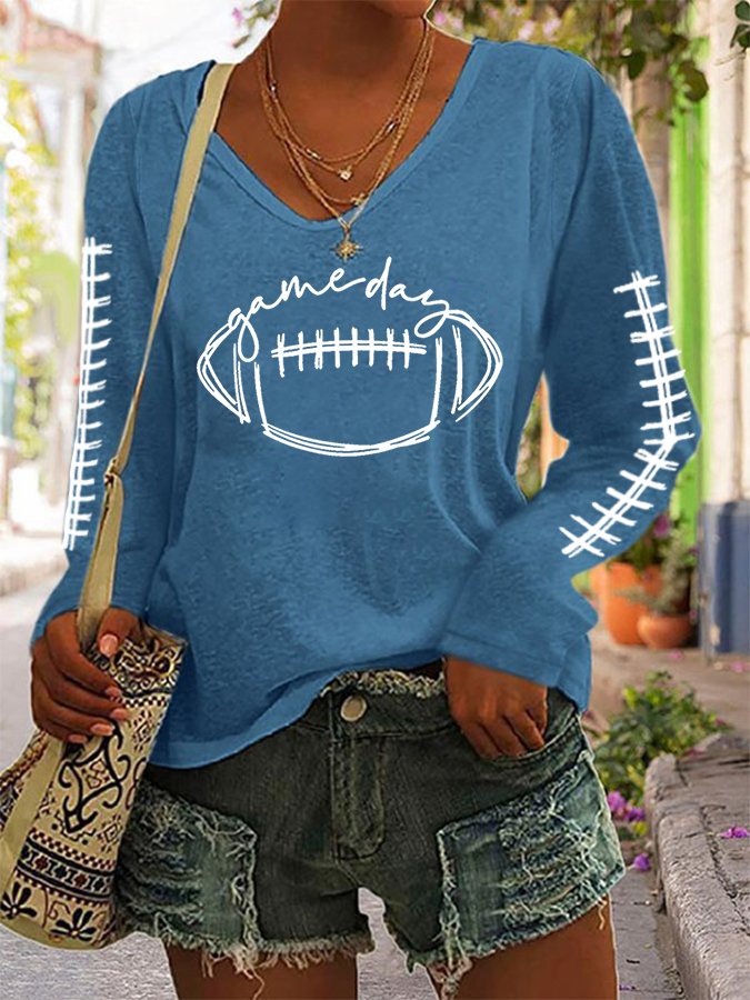 Women&#039;s Gameday Football Lover Casual Long-Sleeve T-Shirt-colinskeirs