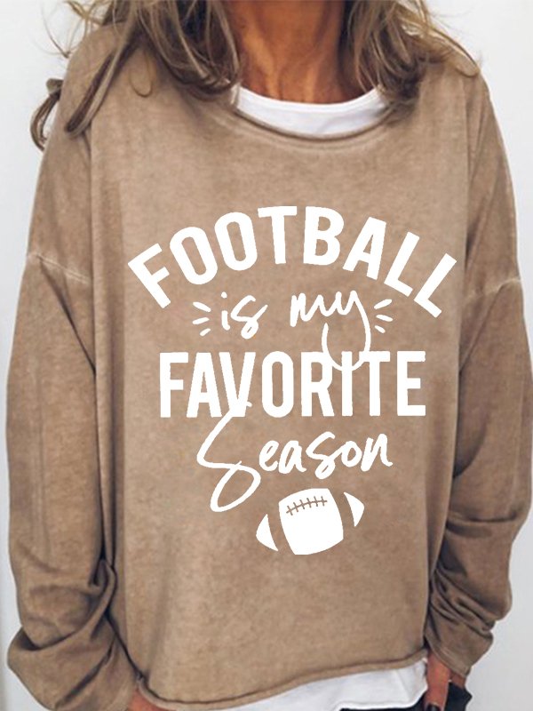 Football is My Favorite Season Print Casual Sweatshirt-colinskeirs
