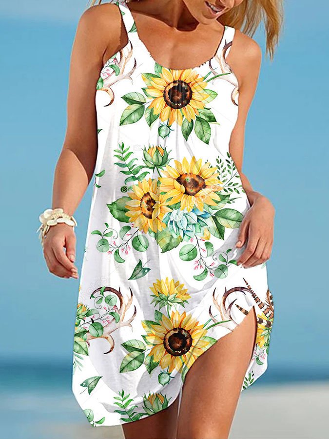 Sunflower Print Dress-colinskeirs