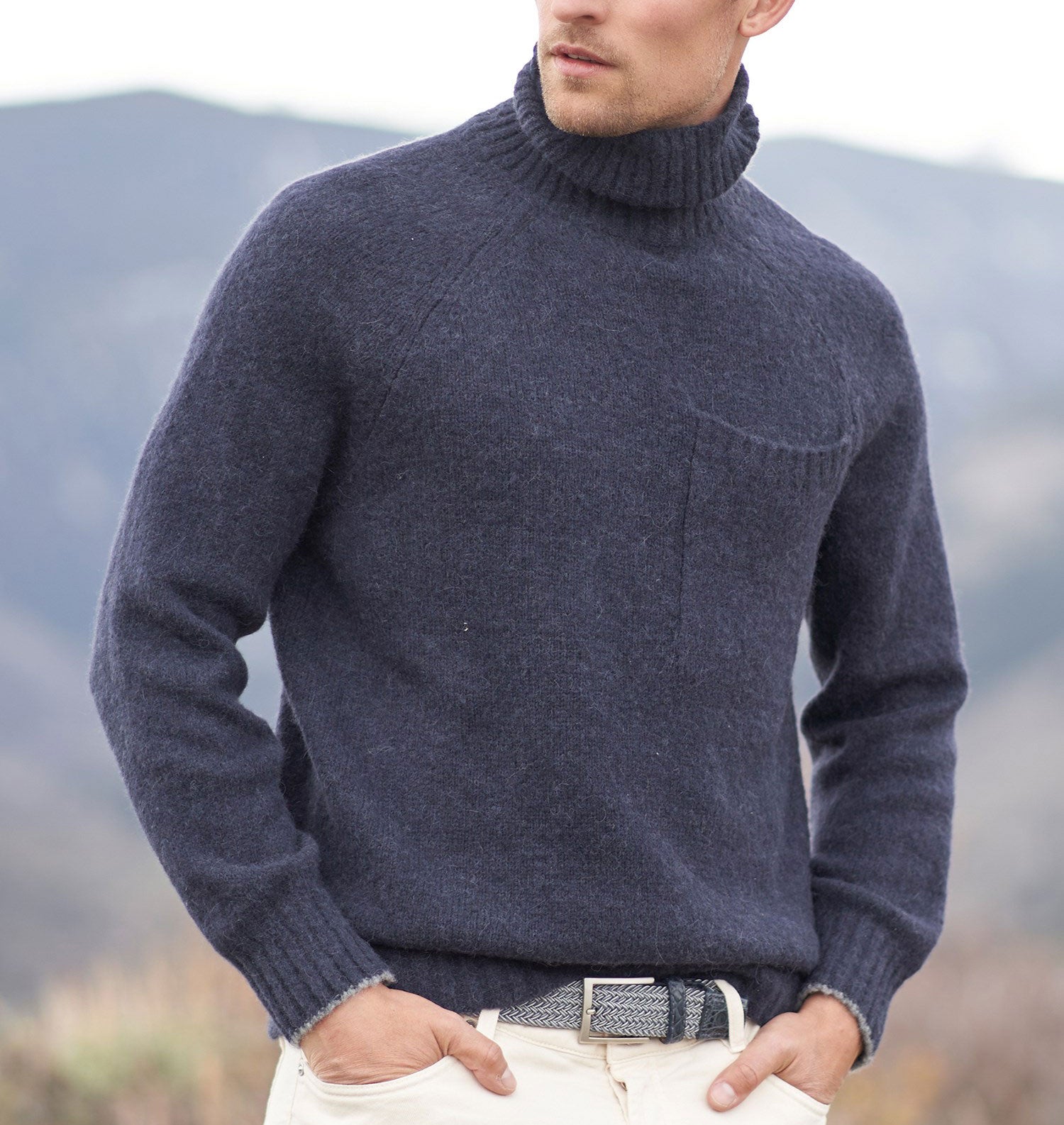 Men's wool turtleneck sweater