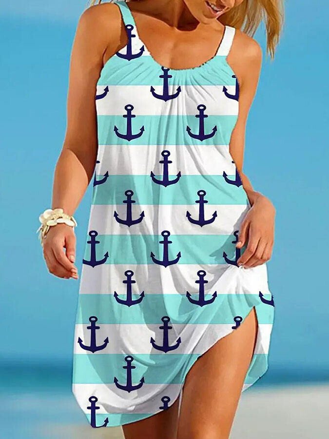 Anchor Print Beach Dress-colinskeirs