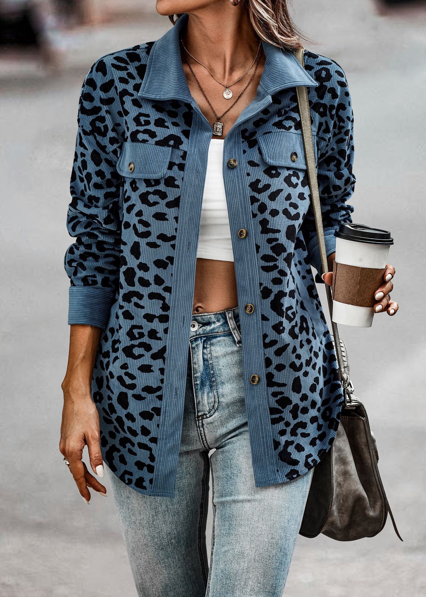 Colinskeirs™ Corduroy leopard shirt jacket-colinskeirs