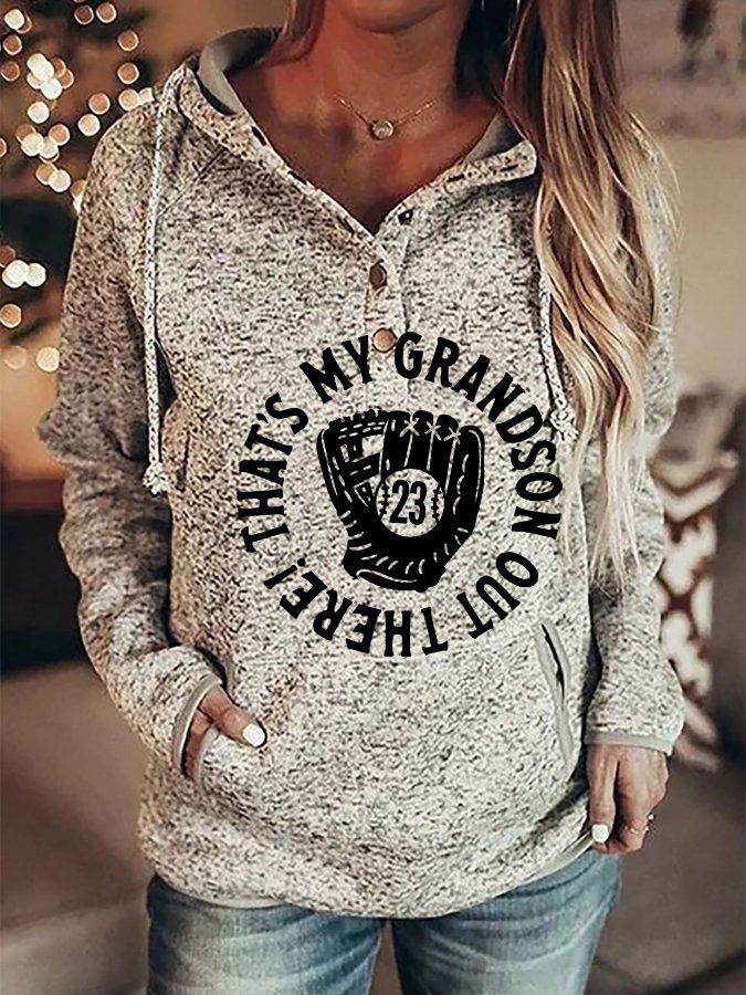 That&#039;s My Grandson Out There Print Long Sleeve Hoodie-colinskeirs
