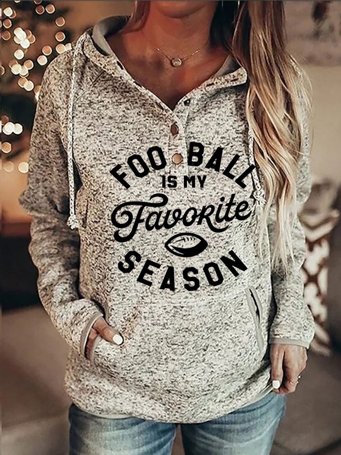 Football is My Favorite Season Print Long Sleeve Hoodie-colinskeirs