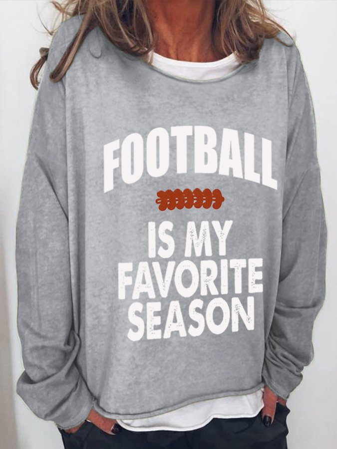 Women&#039;s Football Is My Favorite Season Print Sweatshirt-colinskeirs