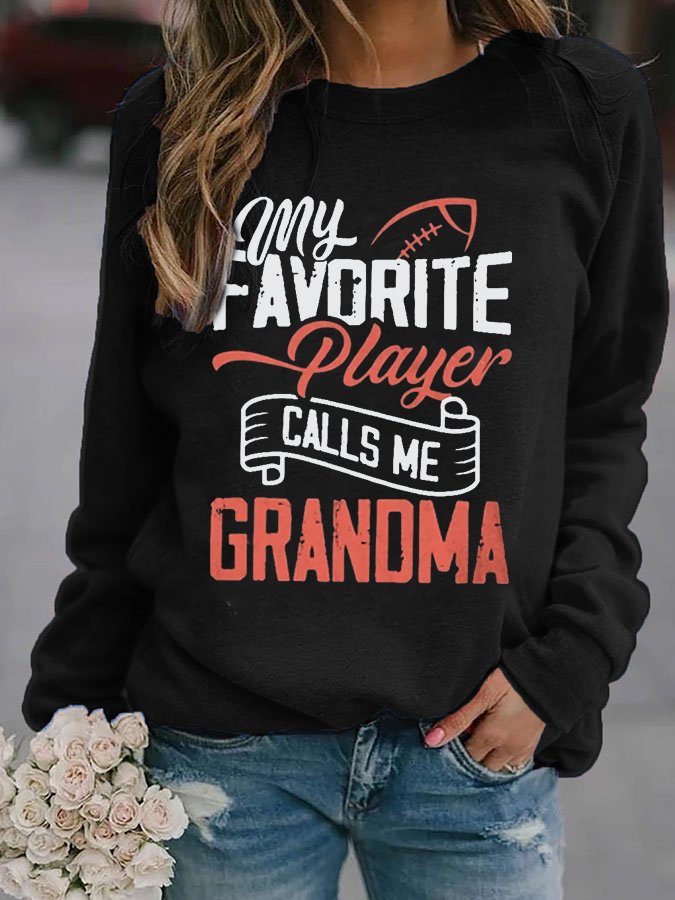My Favorite Player Print Crew Neck Casual Sweatshirt-colinskeirs