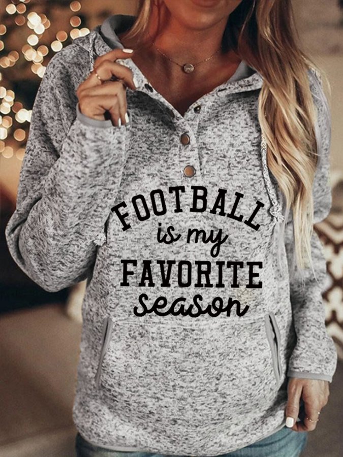 Women&#039;s Football Is My Favorite Season Pocket Hoodie-colinskeirs