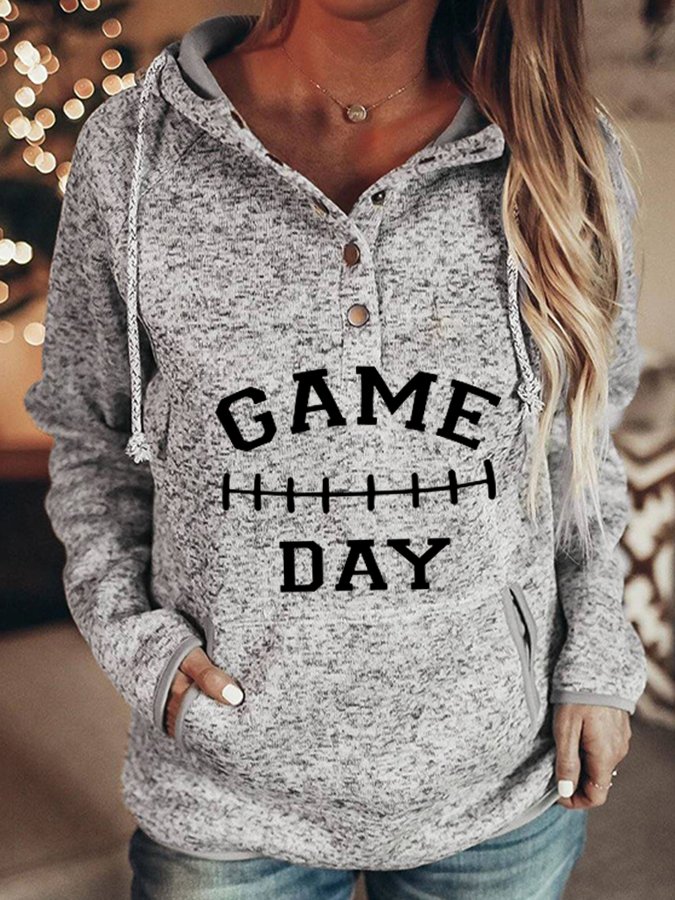 Women&#039;s Football Game Day Casual Pocket Hoodie-colinskeirs