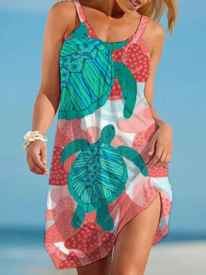 Turtle Print Beach Dress-colinskeirs