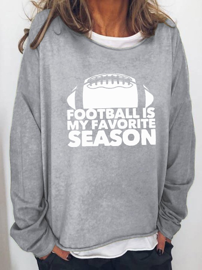 Women&#039;s Casual FOOTBALL IS MY FAVORITE SEASON Printed Sweater-colinskeirs