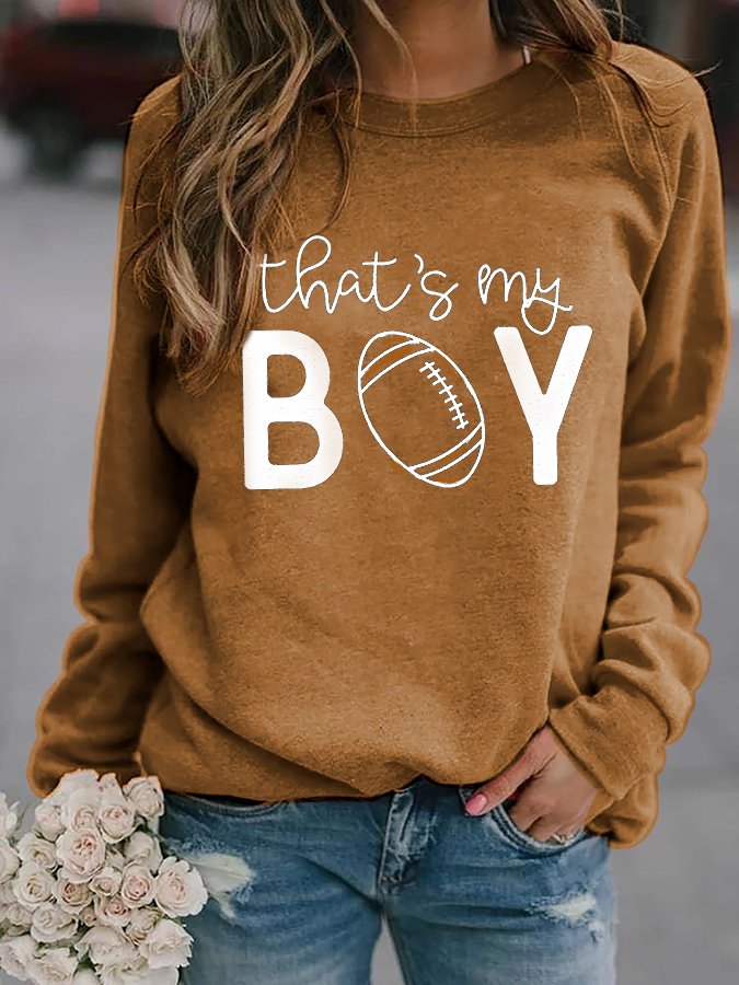 Women&#039;s That’s My Boy Football Lover Casual Sweatshirt-colinskeirs