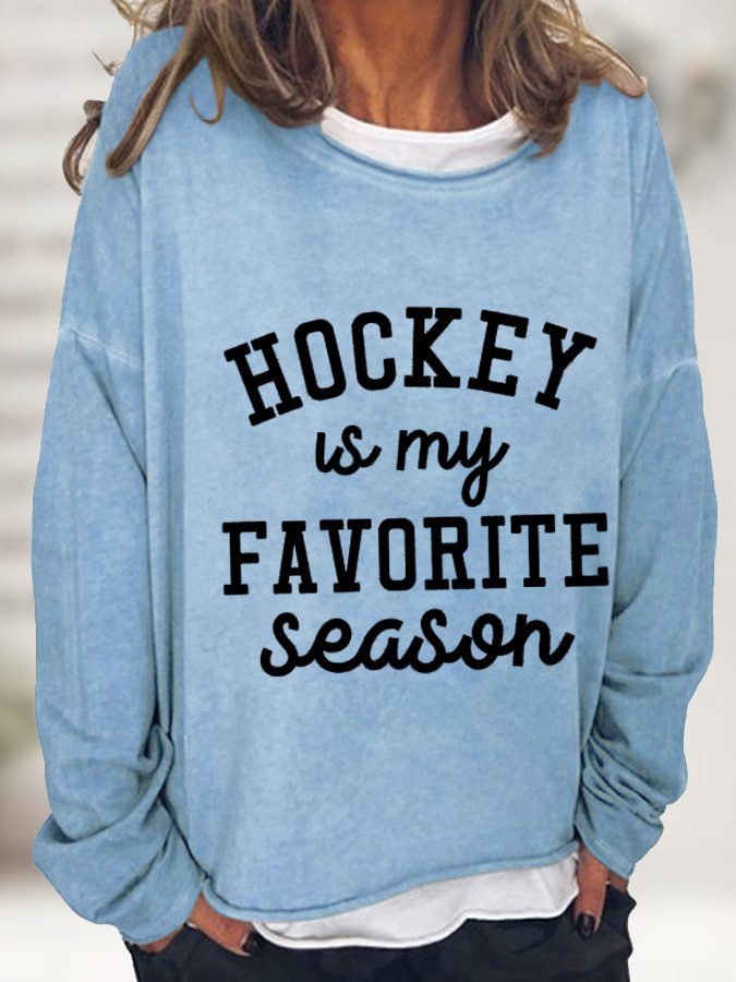 Women&#039;s Hockey Is My Favorite Season Casual Long-Sleeve T-Shirt-colinskeirs