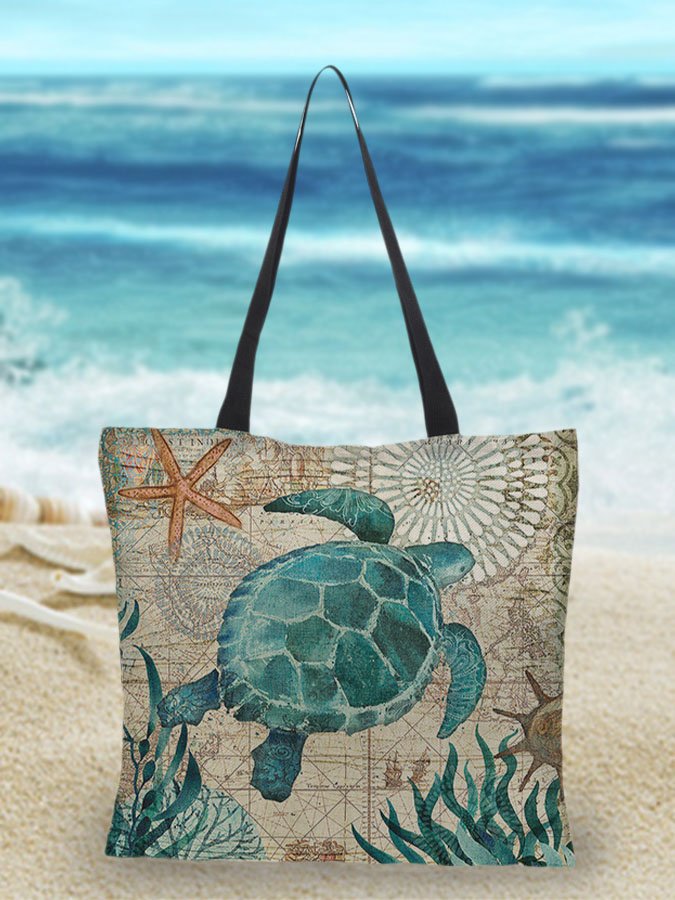 Sea Life Print Tote Bag-colinskeirs