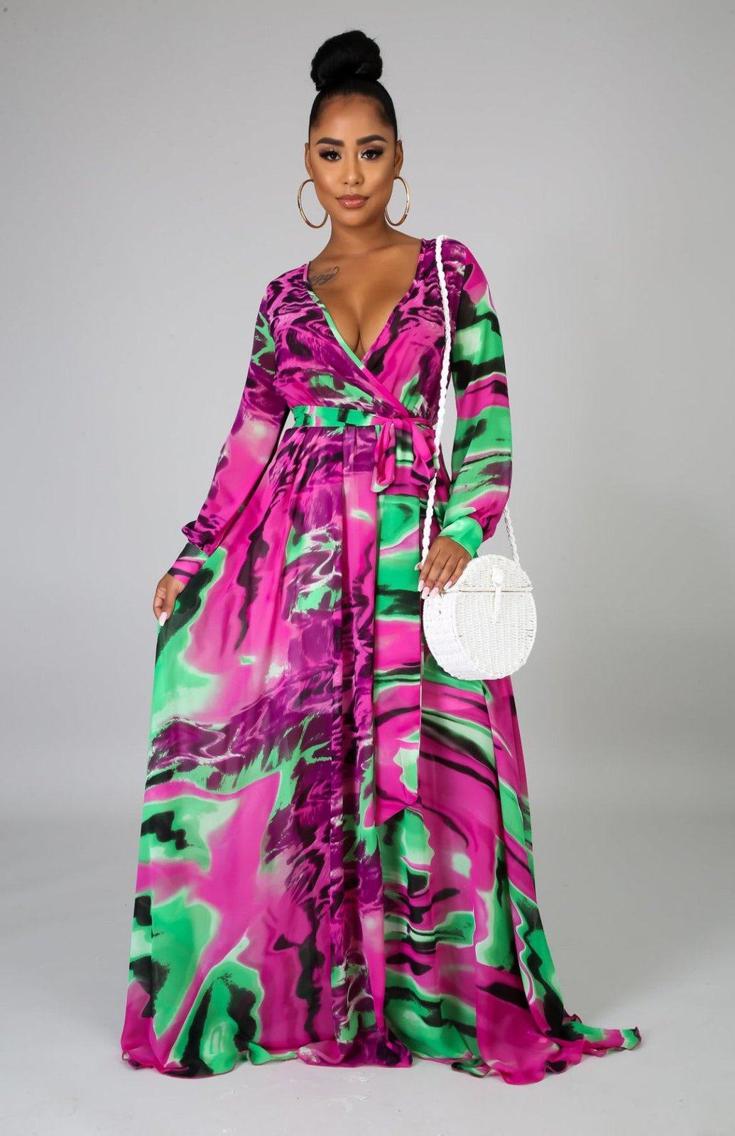 Color Swirl Maxi Dress