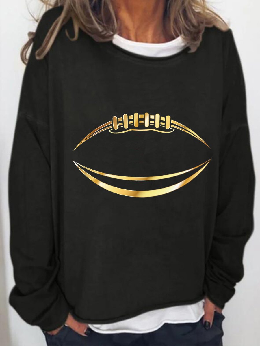 Women&#039;s Simple Casual Football Print T-Shirt-colinskeirs
