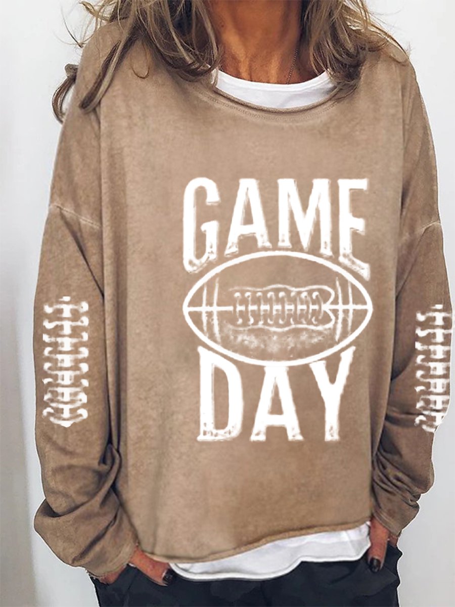 Women&#039;s Football Game Day Print T-Shirt-colinskeirs