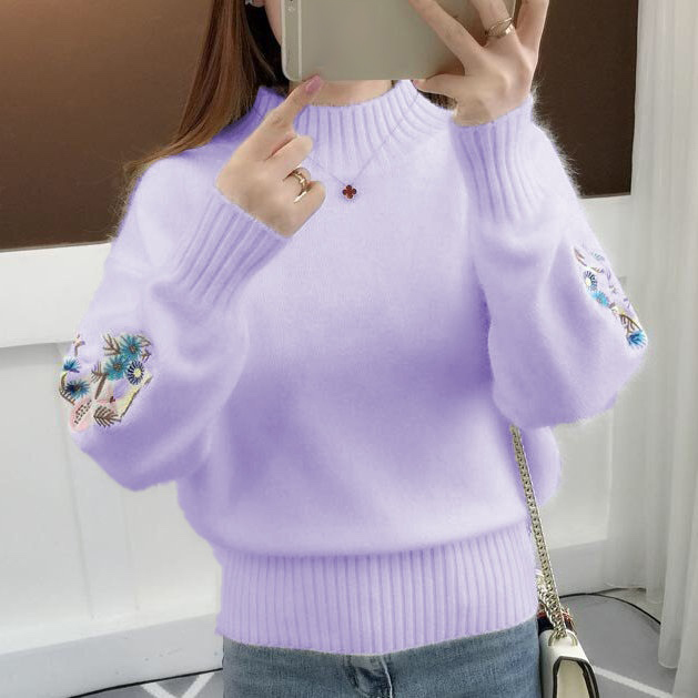 🔥Cashmere Knitted Floral Embroidery Thick Sweater-colinskeirs