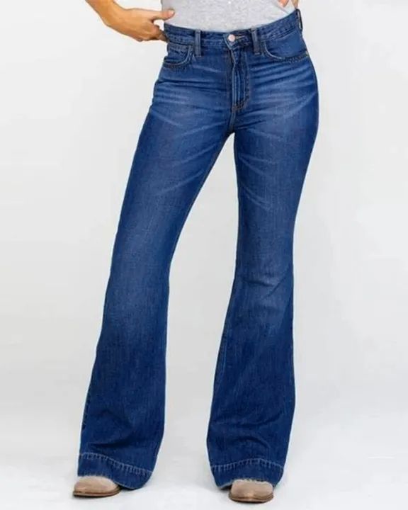 90s Vintage Classic Flare Hem High Waist Jeans-colinskeirs