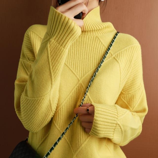 Loose Cashmere Turtleneck Sweater Cardigan-colinskeirs