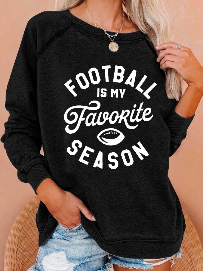 Football is My Favorite Season Print Sweatshirt-colinskeirs