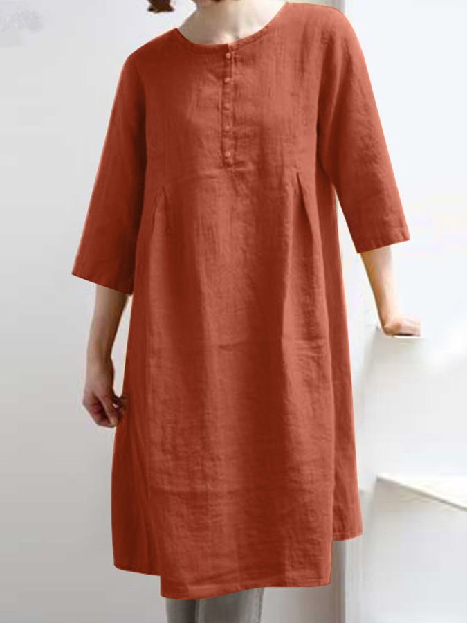 Loose Solid Color Dress-colinskeirs