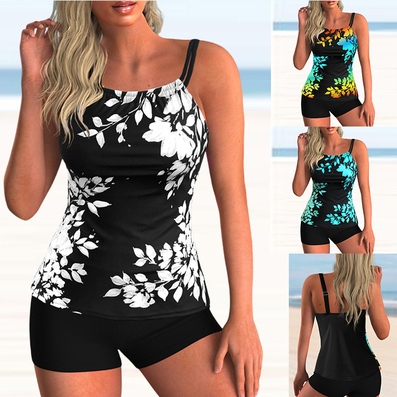 Women Beachwear Swim Tankini Monokini Swimwear Bathing Suit Two Pieces Swimsuits Plus Size Printed Tankinis-colinskeirs