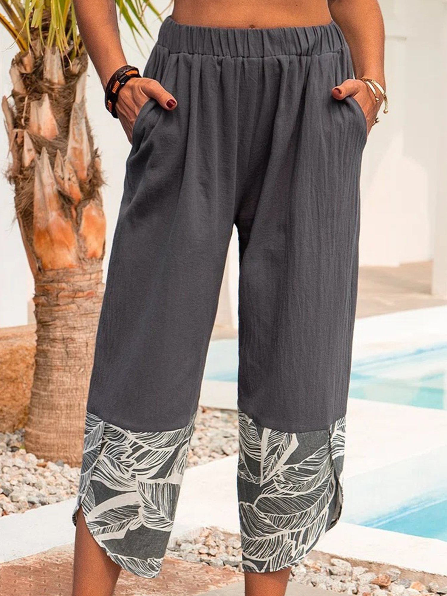 Women's Loose cotton linen casual pants-colinskeirs