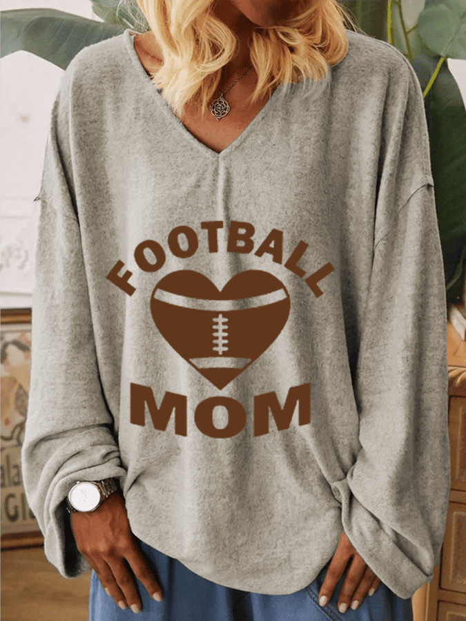 Women&#039;s FOOTBALL MOM Casual Long-Sleeve T-Shirt-colinskeirs