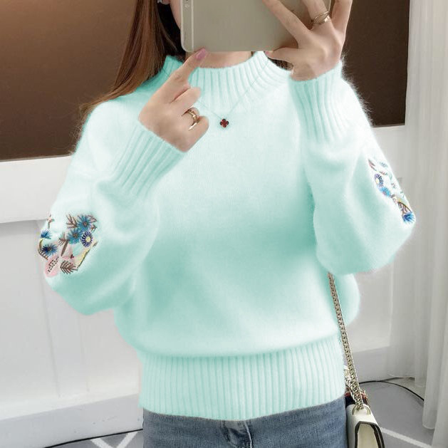 🔥Cashmere Knitted Floral Embroidery Thick Sweater-colinskeirs