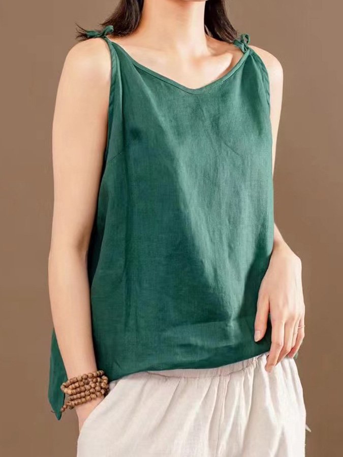 Ladies cotton and linen simple camisole-colinskeirs