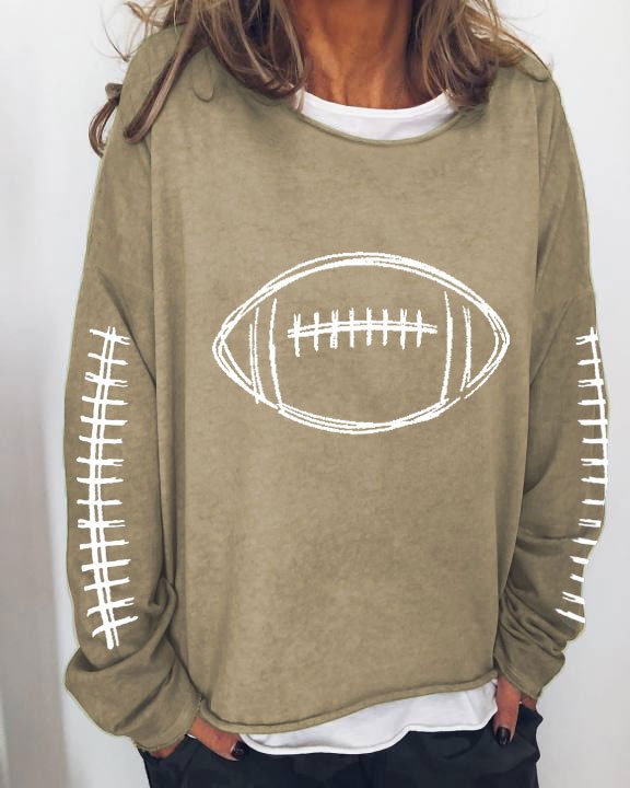 Women&#039;s Game Day Football Print Sweatshirt-colinskeirs