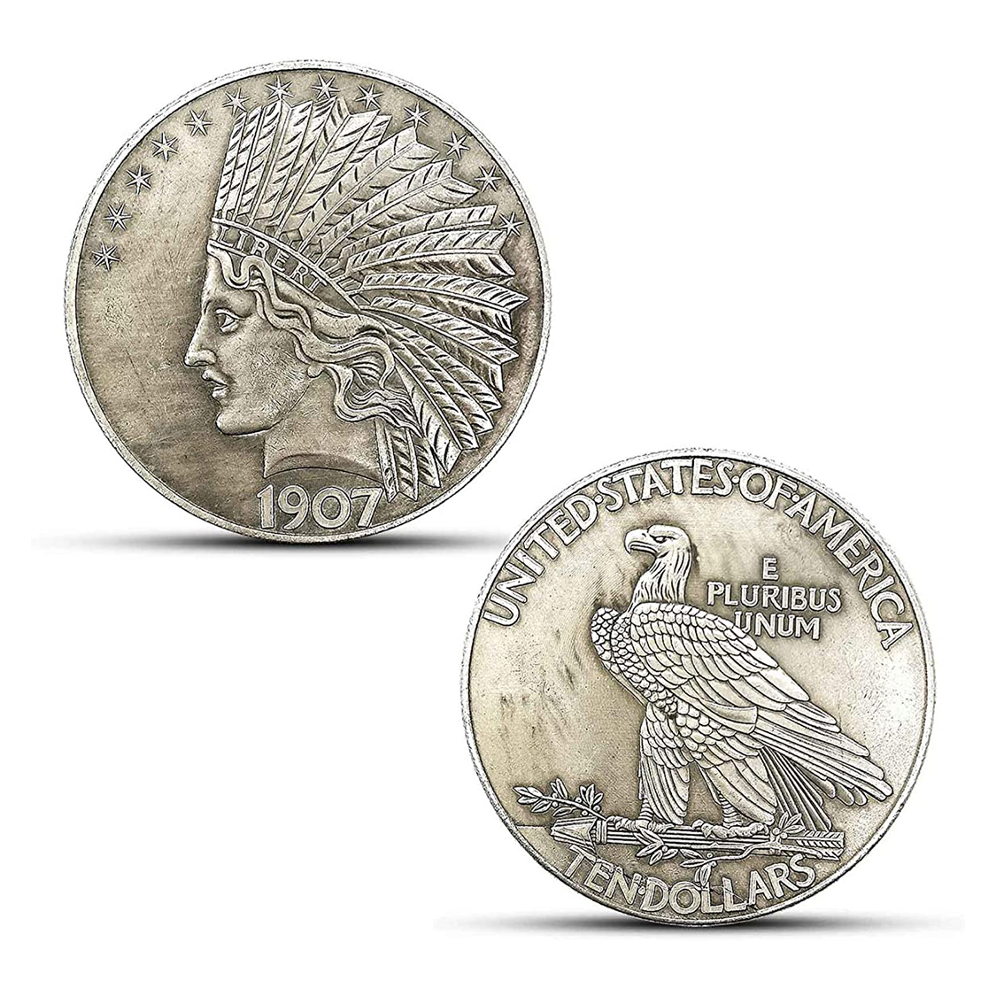 ✈️BUY 10 FREE SHIPPING✈️--1907 Liberty Indian Head Ten-Dollars Coin