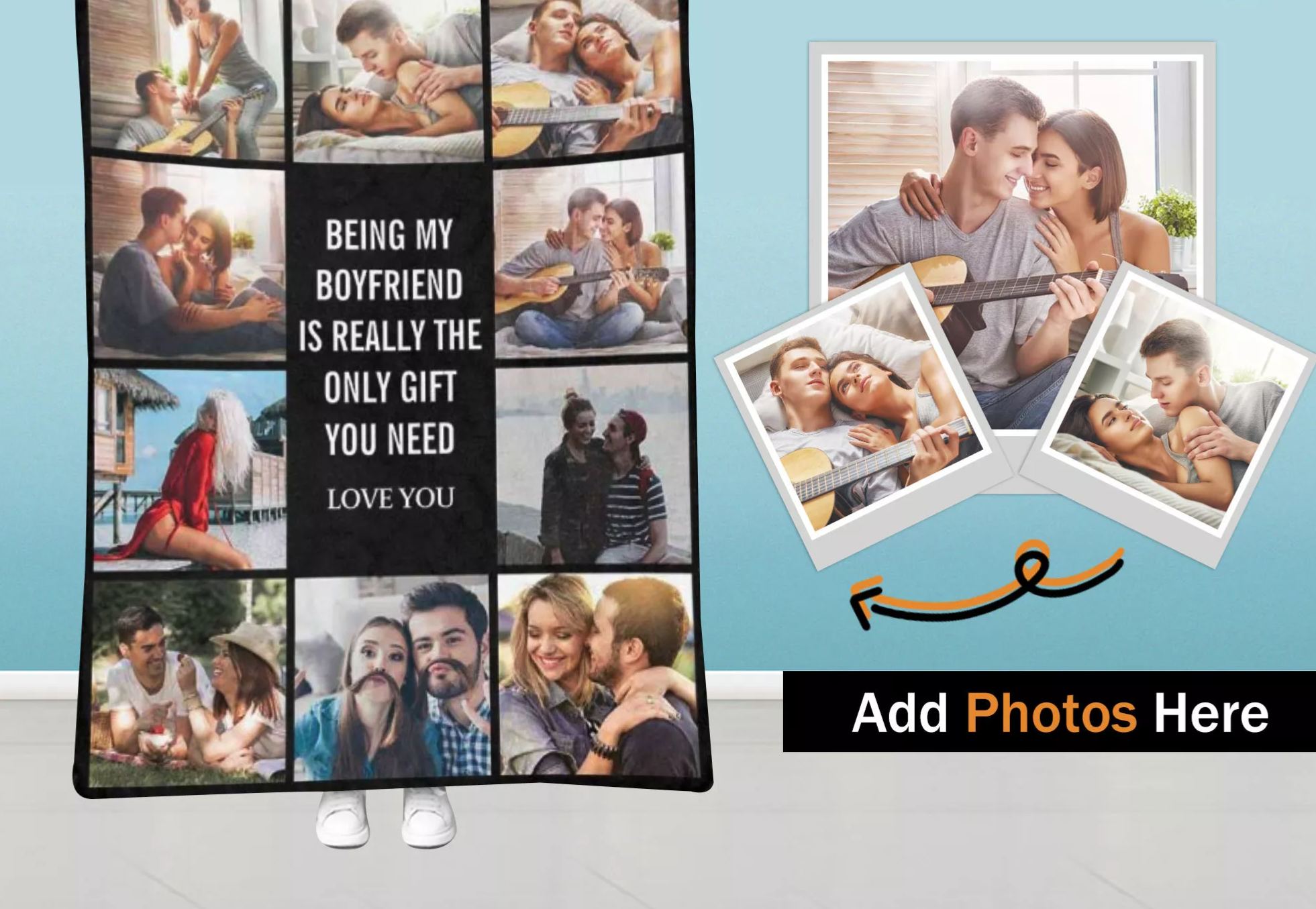Personalized Memorial Photo Blanket for Comfort & Unique | CP05