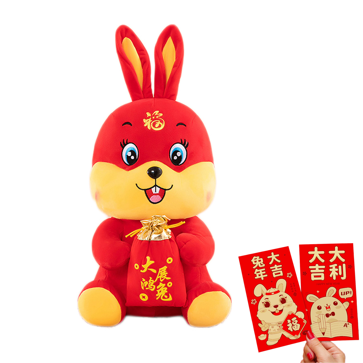  Rabbit Plush Toy Cute Chinese New Year Tang Suit Doll