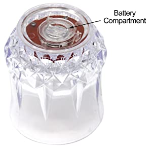 locate battery compartment on bottom of light up cup