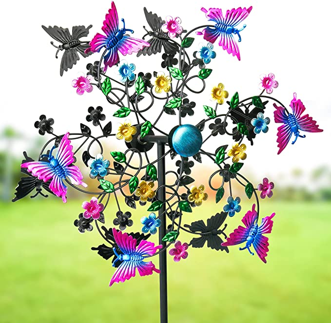 Colorful Metal Butterfly Windmill